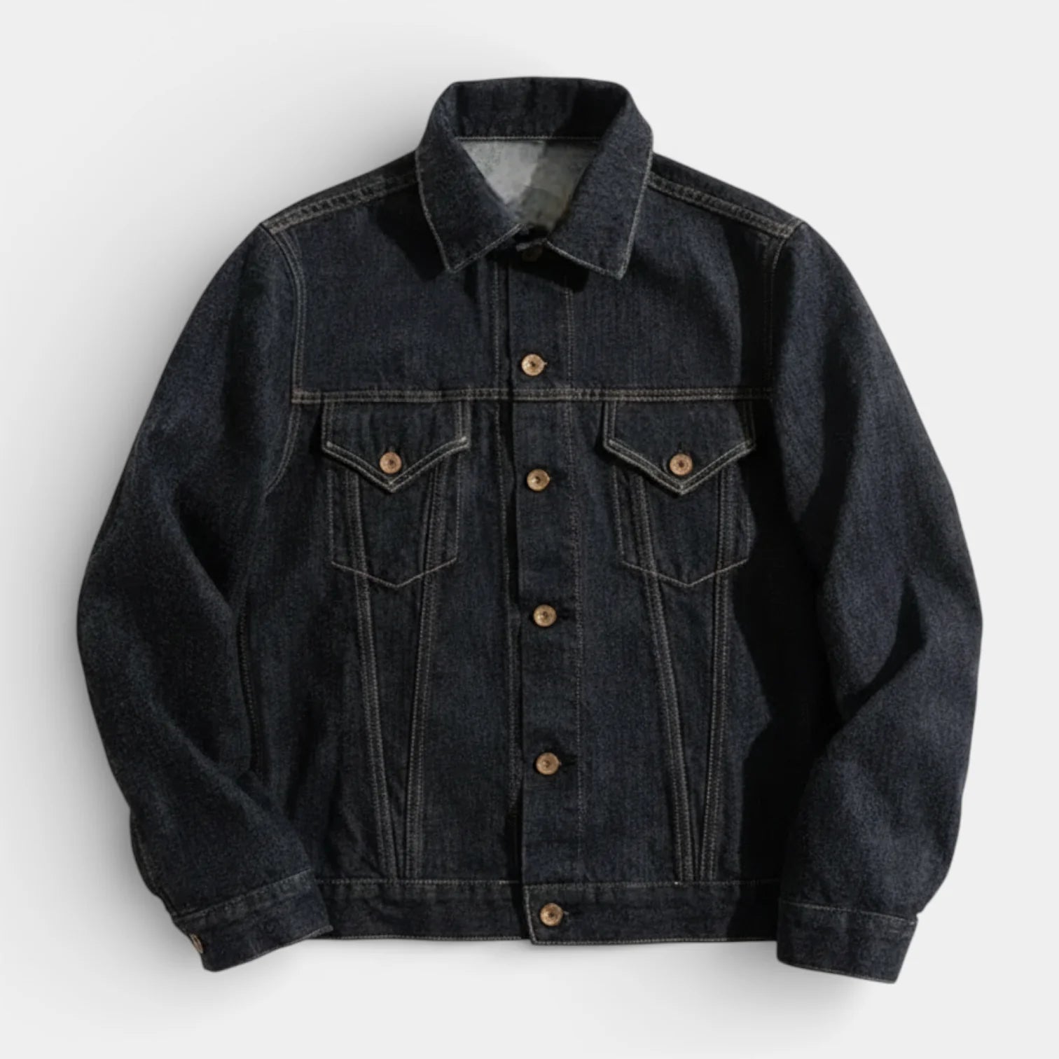 Men's Denim Jacket – Classic Trucker Style with Chest Flap Pockets for All Seasons 3