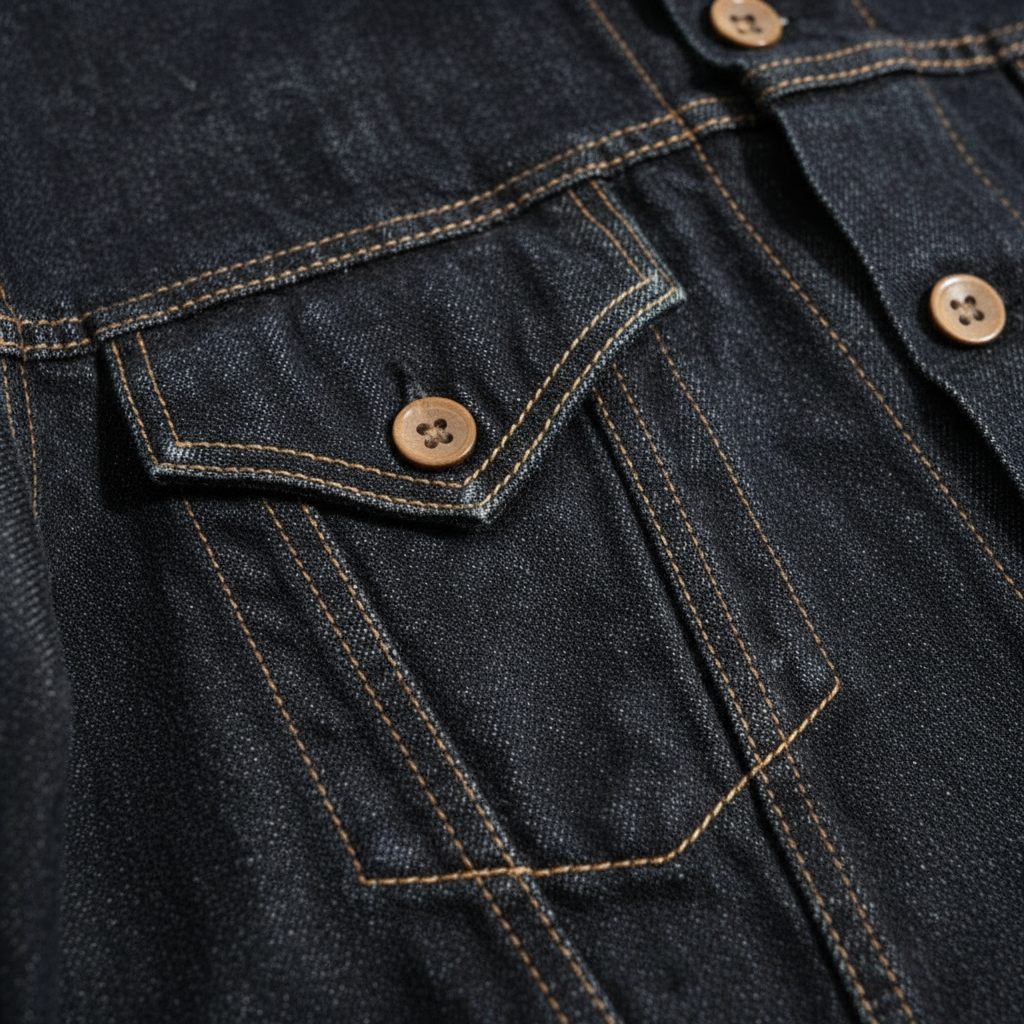 Men's Denim Jacket – Classic Trucker Style with Chest Flap Pockets for All Seasons 4
