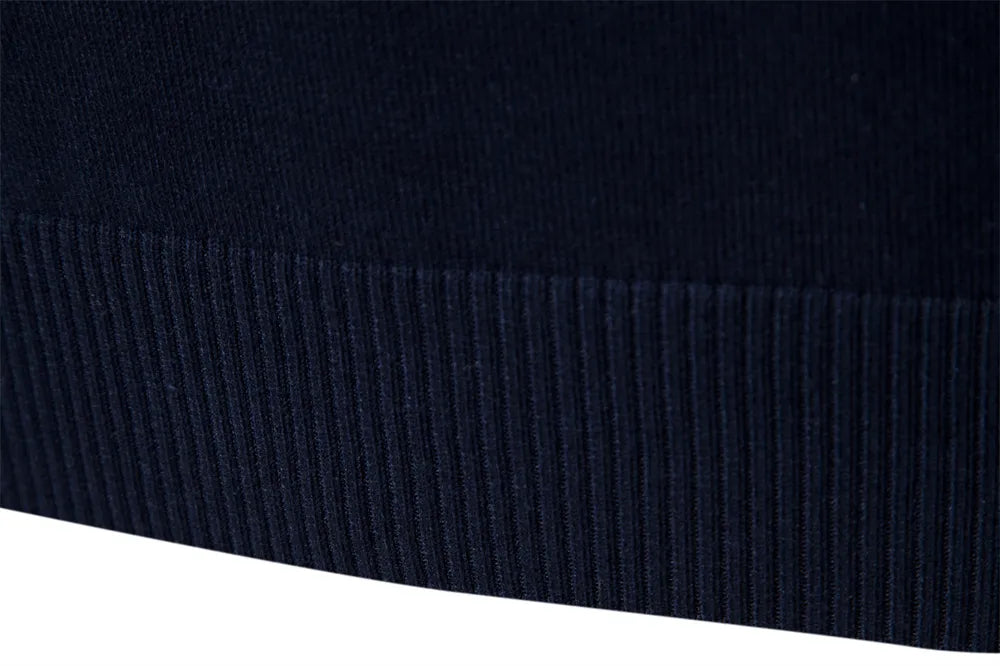 Men's Jumper with Quarter-Zip – Slim Fit Striped Knitwear for Autumn and Winter 6