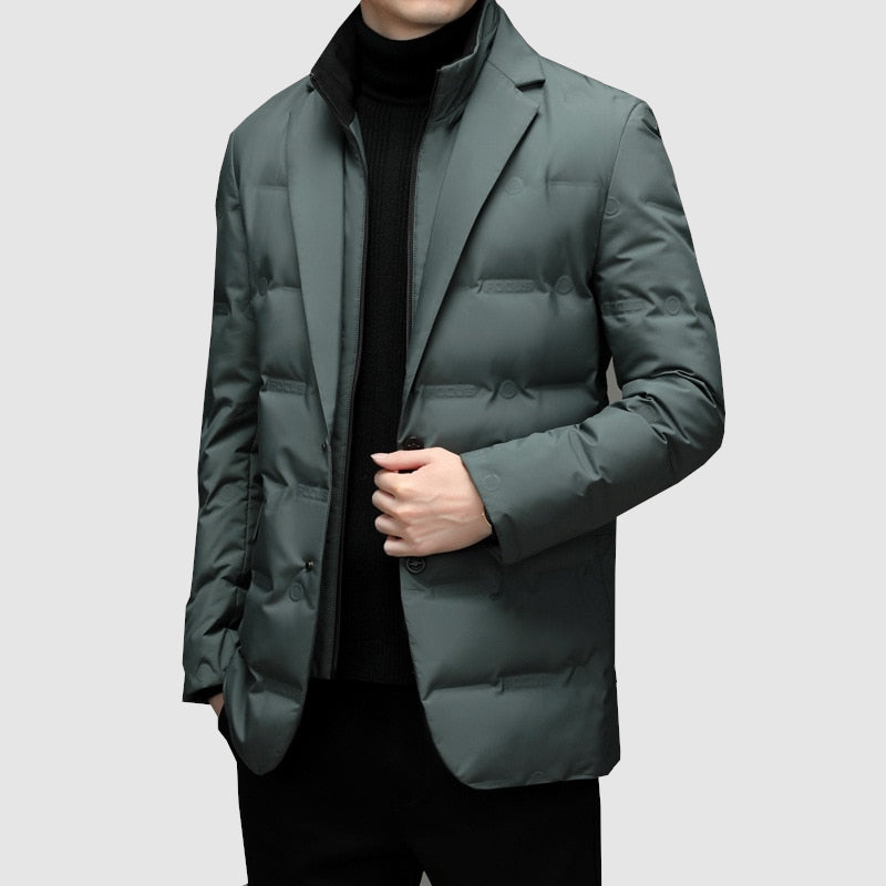 Men's Padded Jacket for Winter – Tailored Smart Casual Outerwear with Notch Lapels 2