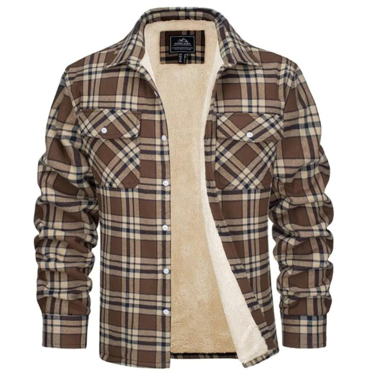 Men's Sherpa Lined Plaid Jacket – Cozy and Stylish for Cold Weather 7