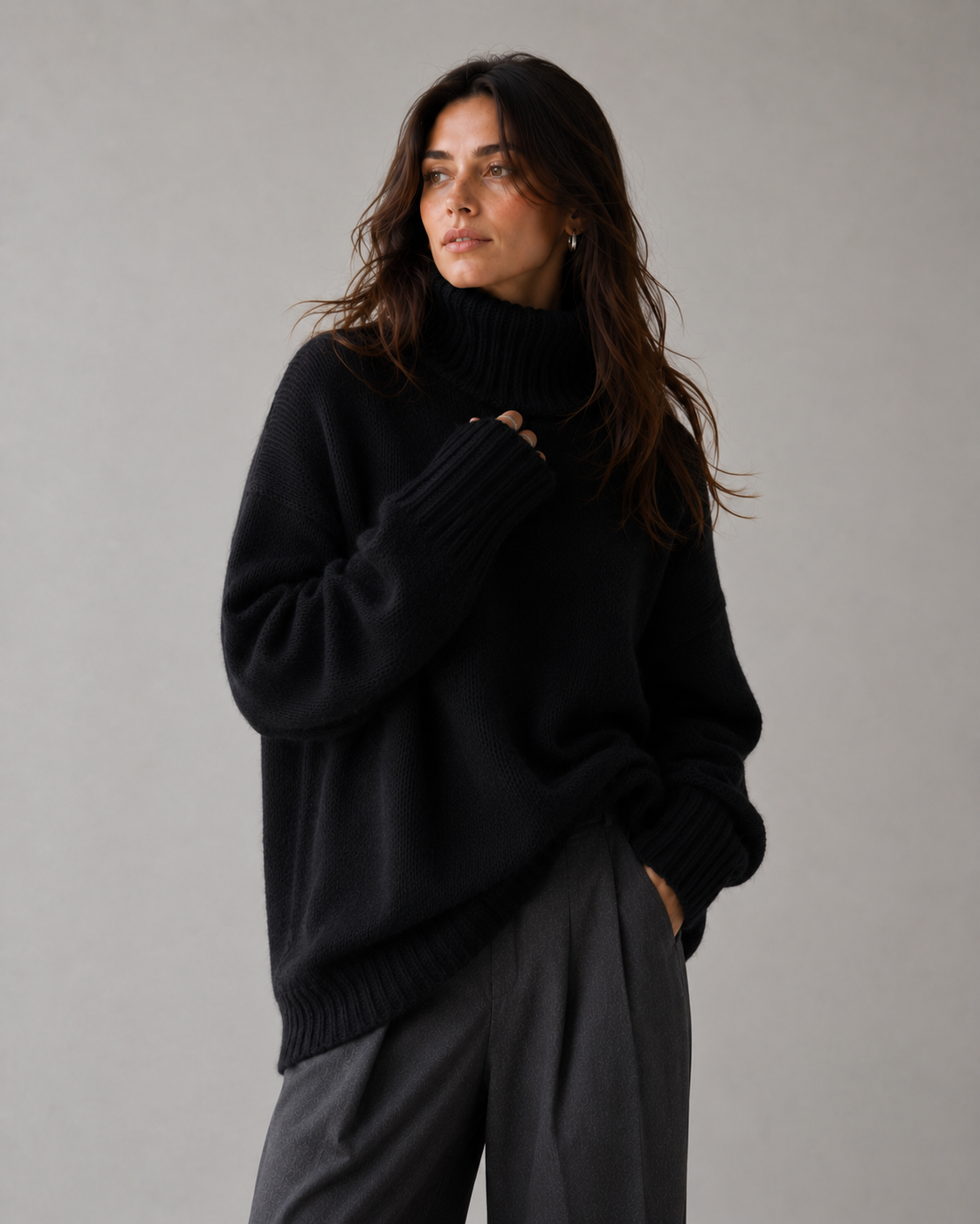 Oversized Turtleneck Sweater – 100% Cashmere for Autumn and Winter 8