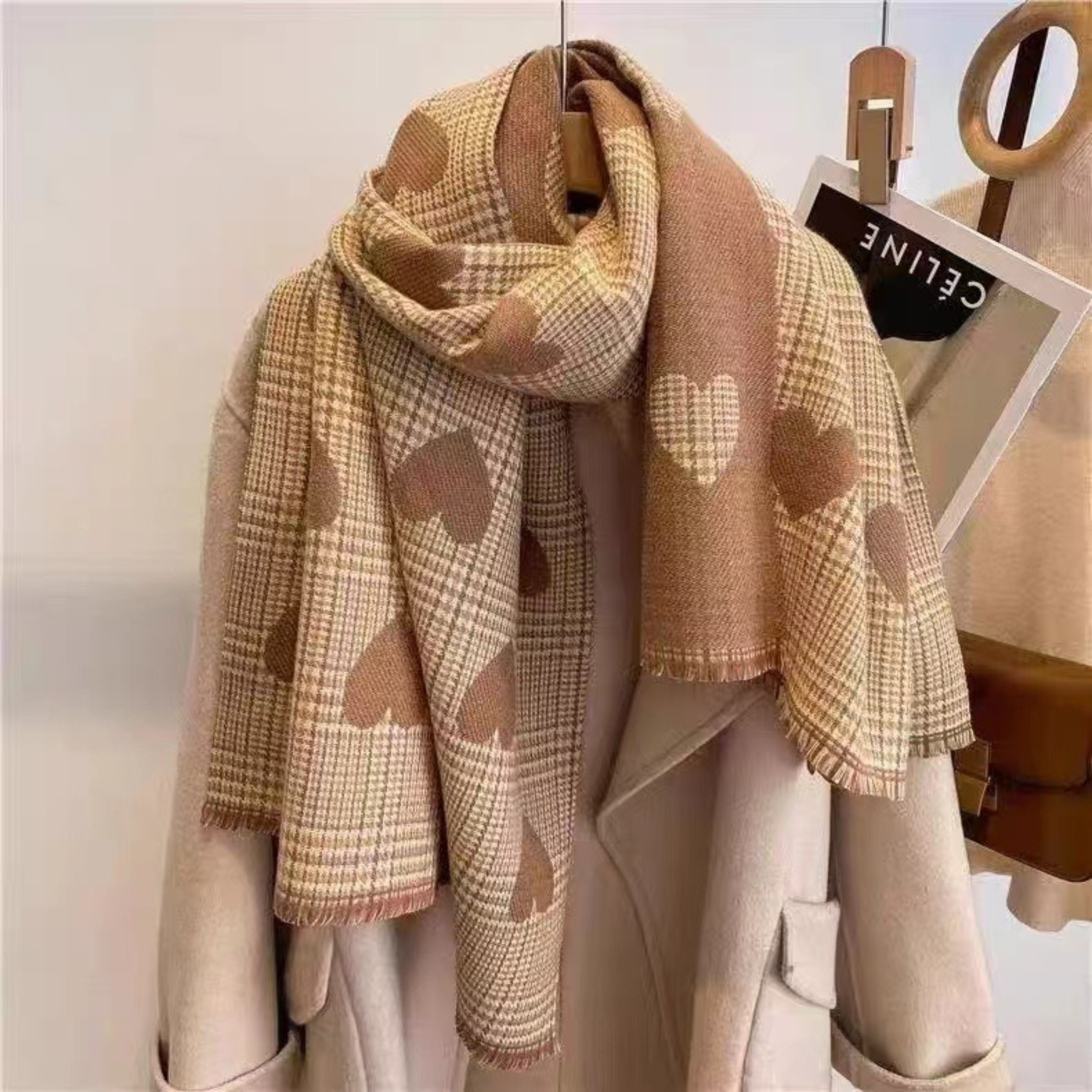 Reversible Plaid Scarf with Tassels - Cozy Double-Sided Accessory for Cold Weather 7