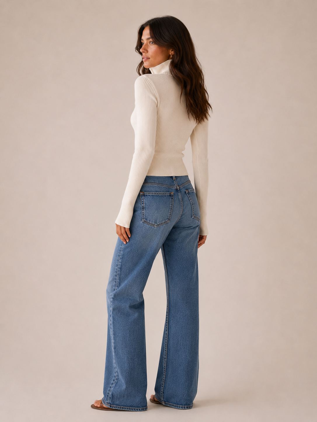 Ribbed Turtleneck Cardigan for Women – Dual Zip Chunky Knit for Autumn/Winter 1