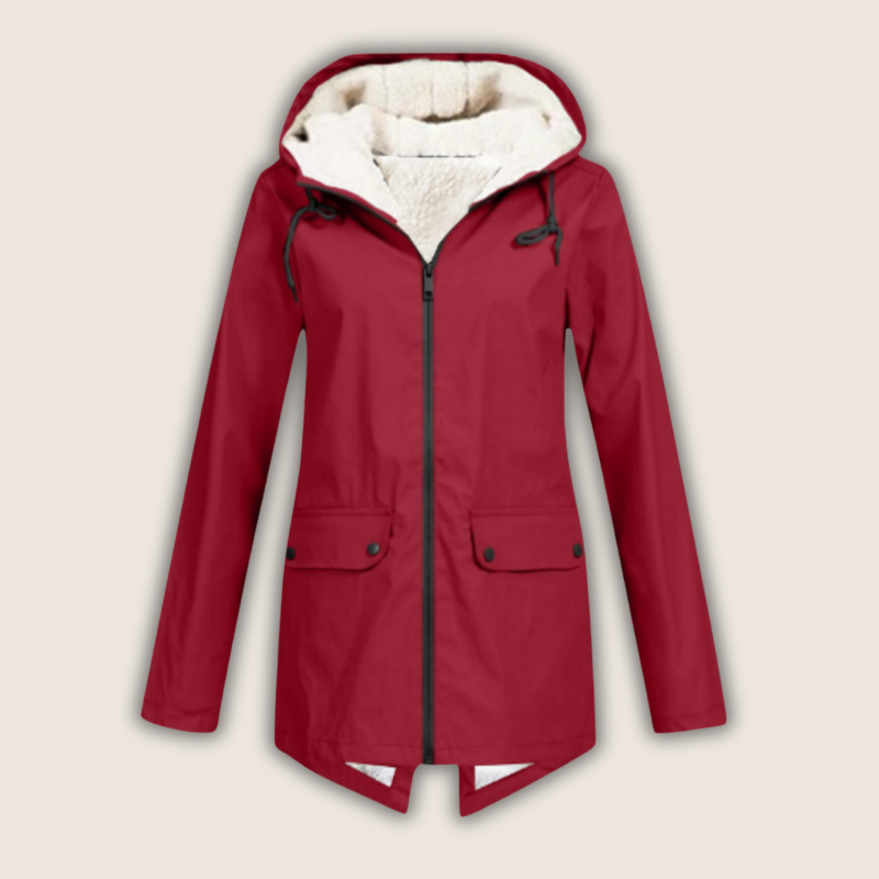 Waterproof Rain Jacket for Women – Windproof with Adjustable Hood and Practical Pockets 0