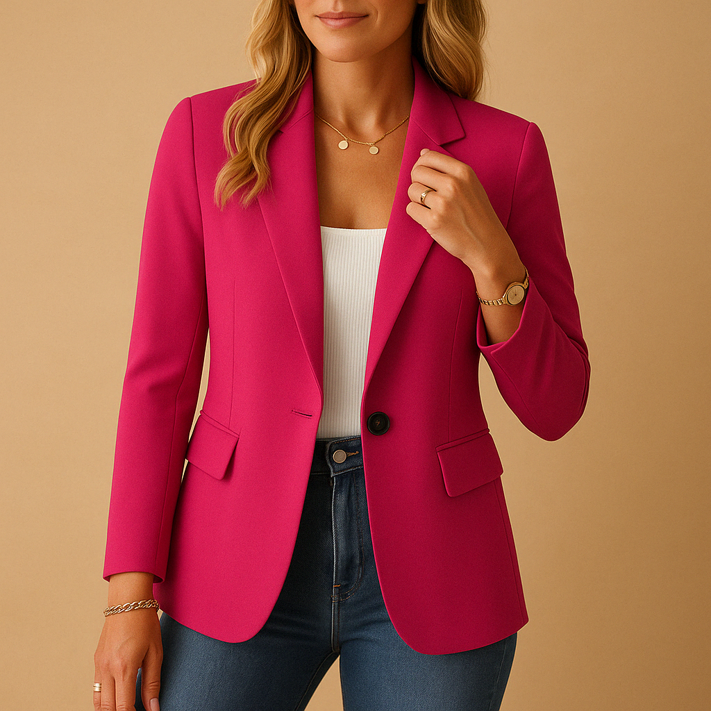 Women's Blazer with Notch Lapel – Classic Fit for Office and Casual Wear 1