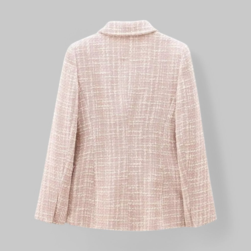 Women's Double-Breasted Blazer – Tailored Tweed for Business Casual and Day Events 1