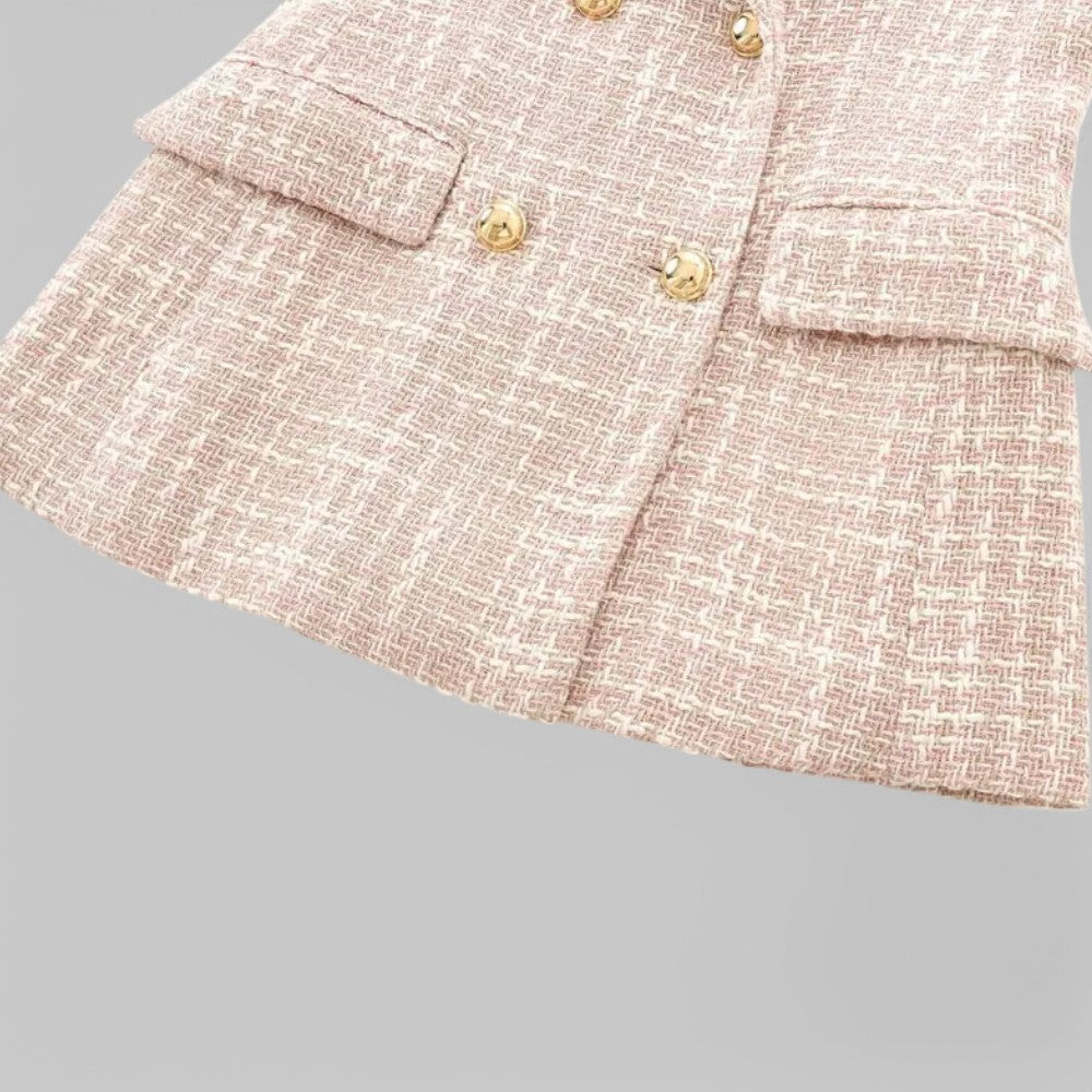 Women's Double-Breasted Blazer – Tailored Tweed for Business Casual and Day Events 3