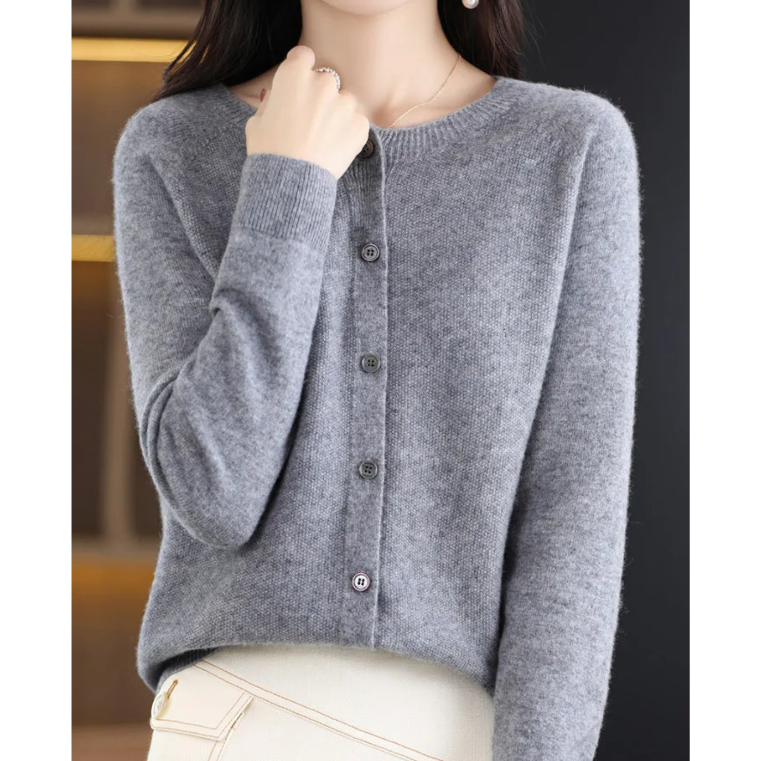 Women's Long Cardigan with Button Closure – Relaxed Fit, Soft Knit for Everyday Wear 6
