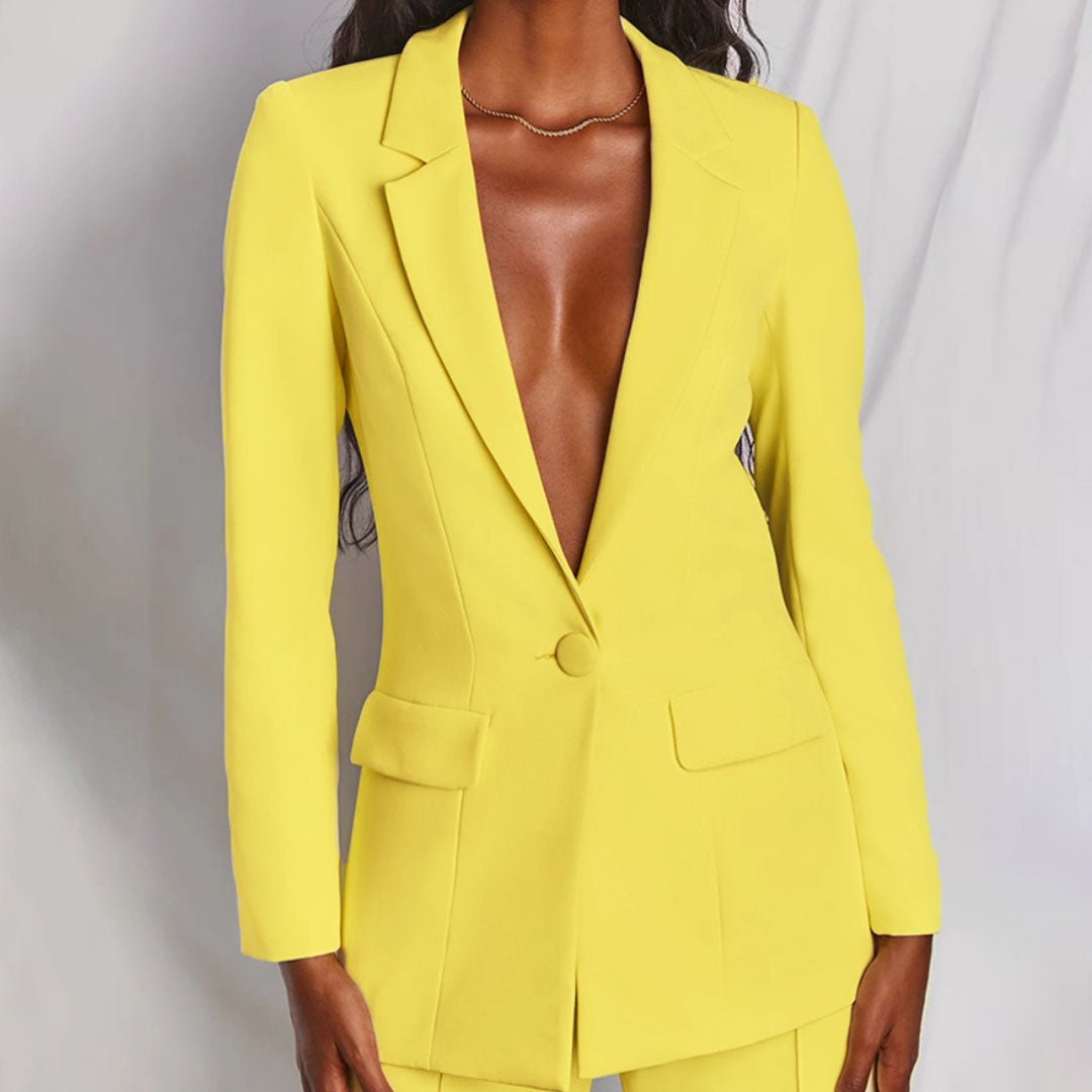 Women's Suit Blazer and Trousers Set – Tailored Fit for Business and Evening Wear 1