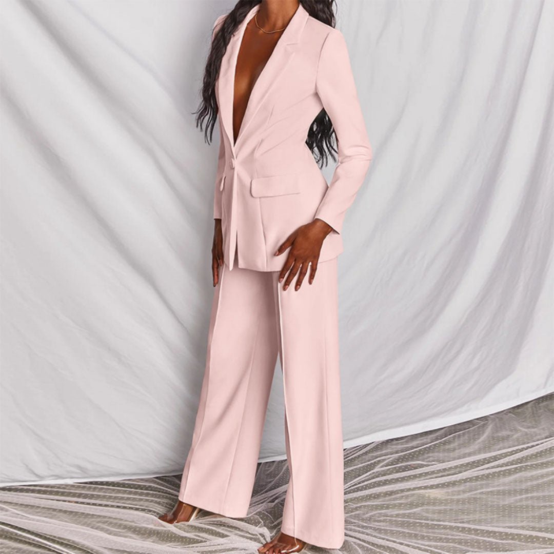 Women's Suit Blazer and Trousers Set – Tailored Fit for Business and Evening Wear 6