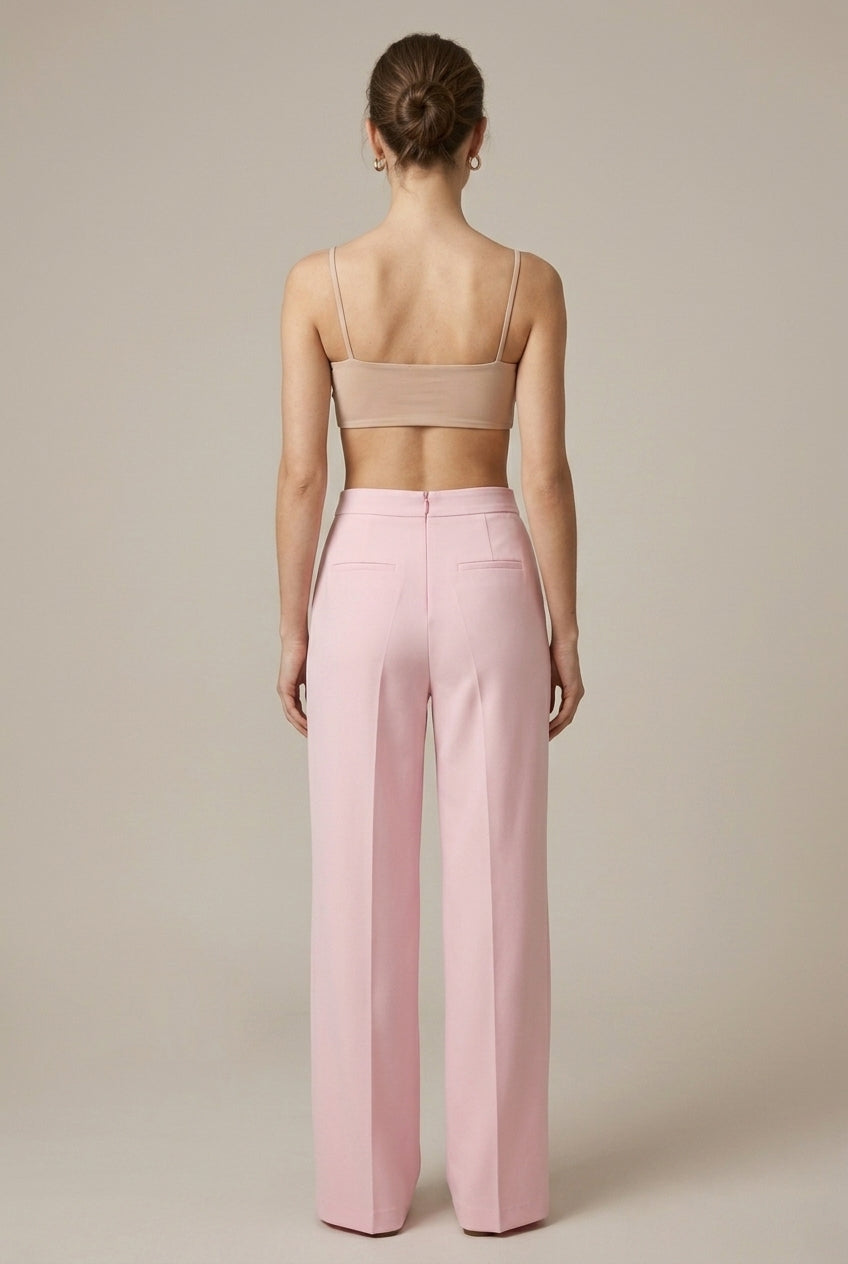 Women's Suit – Tailored Blazer with Feather Cuffs and Straight Leg Trousers for Work and Events 5