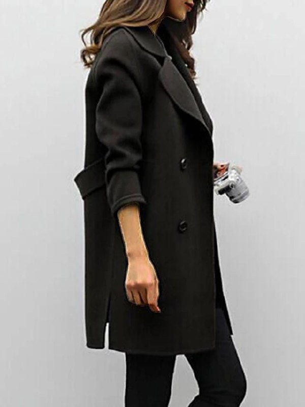 Women's Trench Coat – Double Breasted Mid-Length for Winter Styling 2