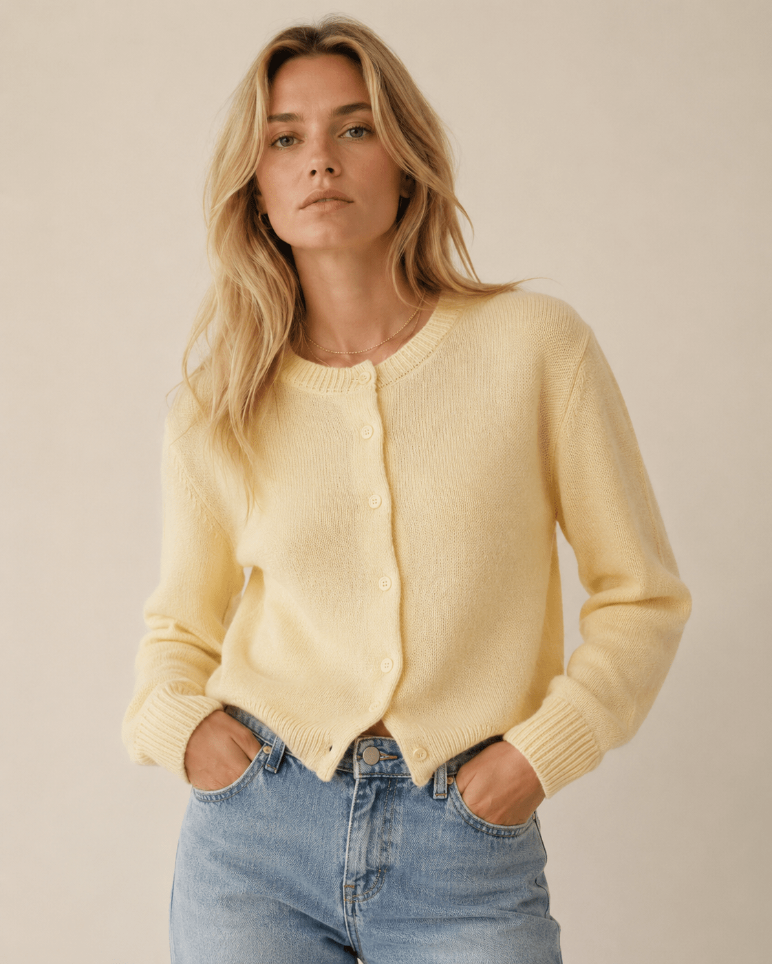 Cardigan for Women – Ribbed Knit with Button Front and Crew Neck - We are MFEO