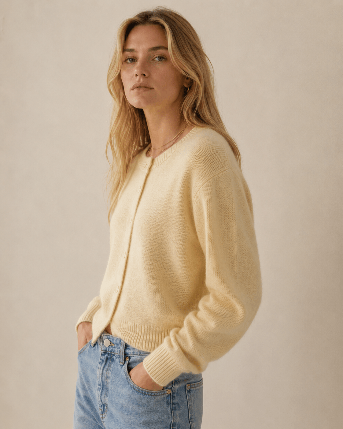 Cardigan for Women – Ribbed Knit with Button Front and Crew Neck - We are MFEO