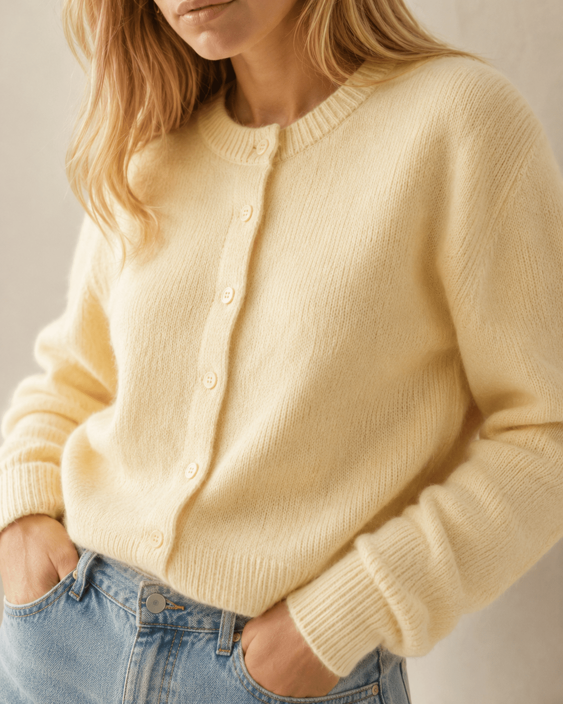Cardigan for Women – Ribbed Knit with Button Front and Crew Neck - We are MFEO