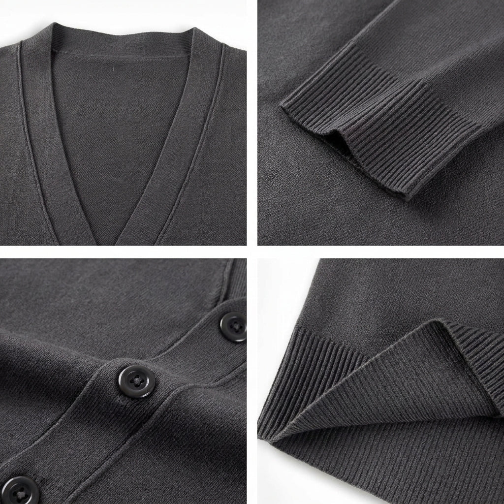Men's Cardigan Sweater – Slim Fit V - Neck for Autumn and Winter Smart Casual Wear - We are MFEO