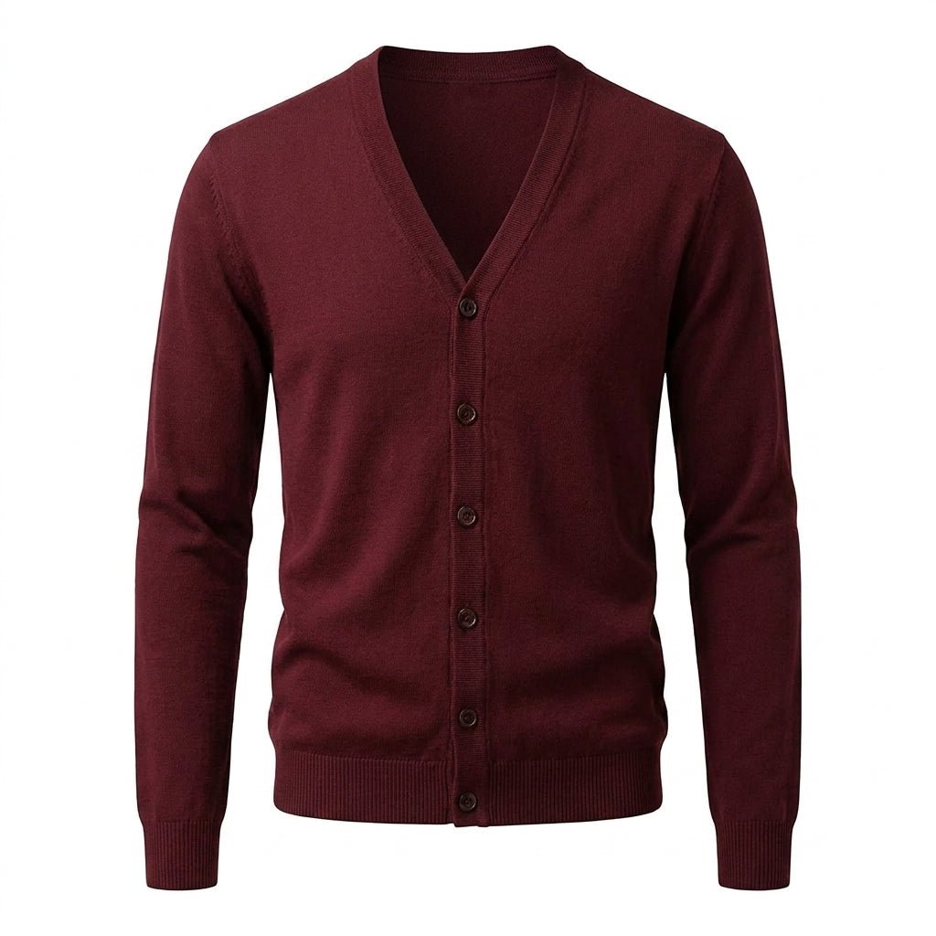Men's Cardigan Sweater – Slim Fit V - Neck for Autumn and Winter Smart Casual Wear - We are MFEO