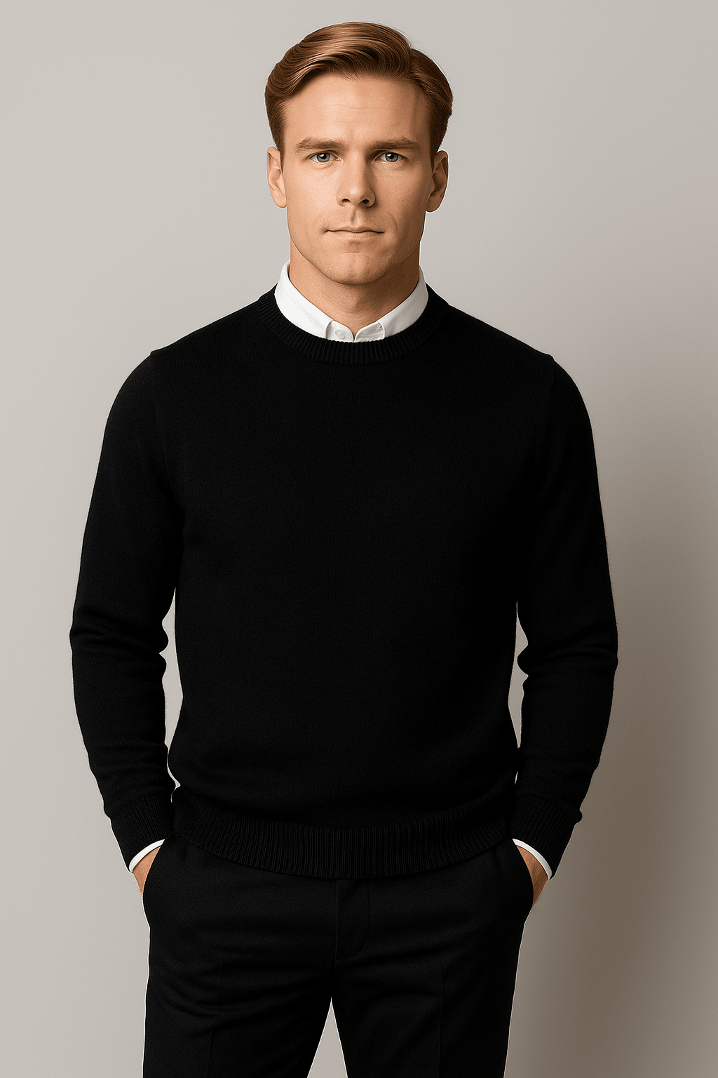Men's Crew Neck Sweater – Classic Long Sleeve Knit, Flattering Fit - We are MFEO