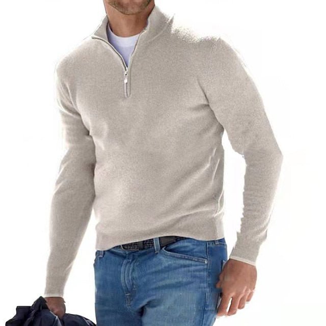 Men's Quarter Zip Sweater – Comfortable Long Sleeve Design for Casual Wear - We are MFEO