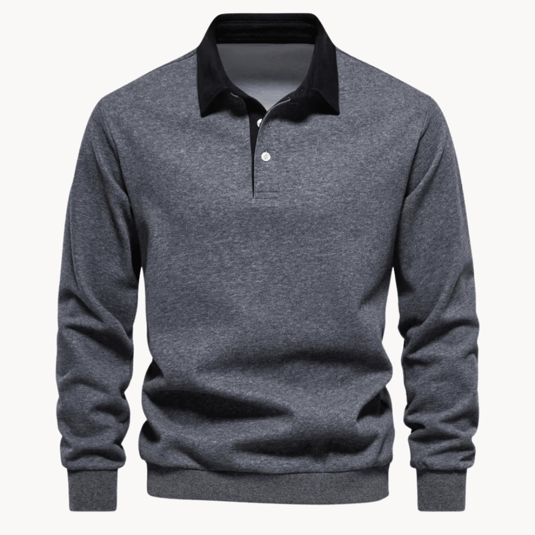 Men's Sweatshirt with Contrast Collar – Regular Fit Smart-Casual Style for Everyday Wear - We are MFEO