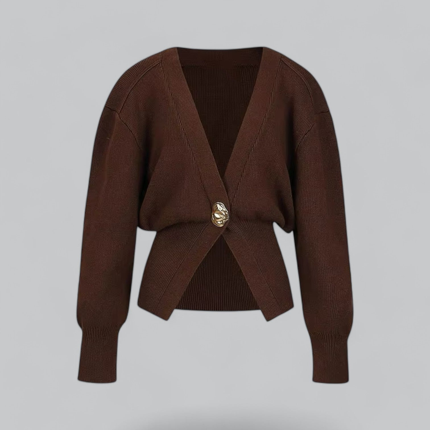 Women's Cardigan V - Neck – Tailored Fit with Gold Closure - We are MFEO