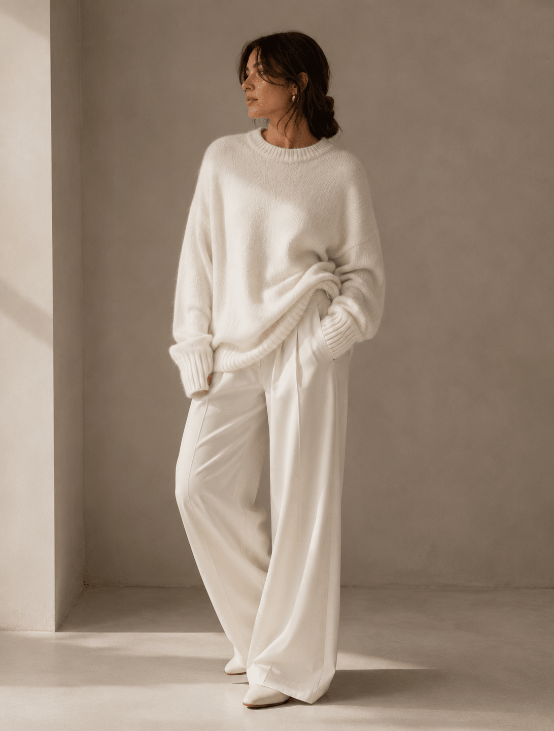 Women's Cashmere Sweater – Oversized Crew Neck for Autumn/Winter Comfort - We are MFEO