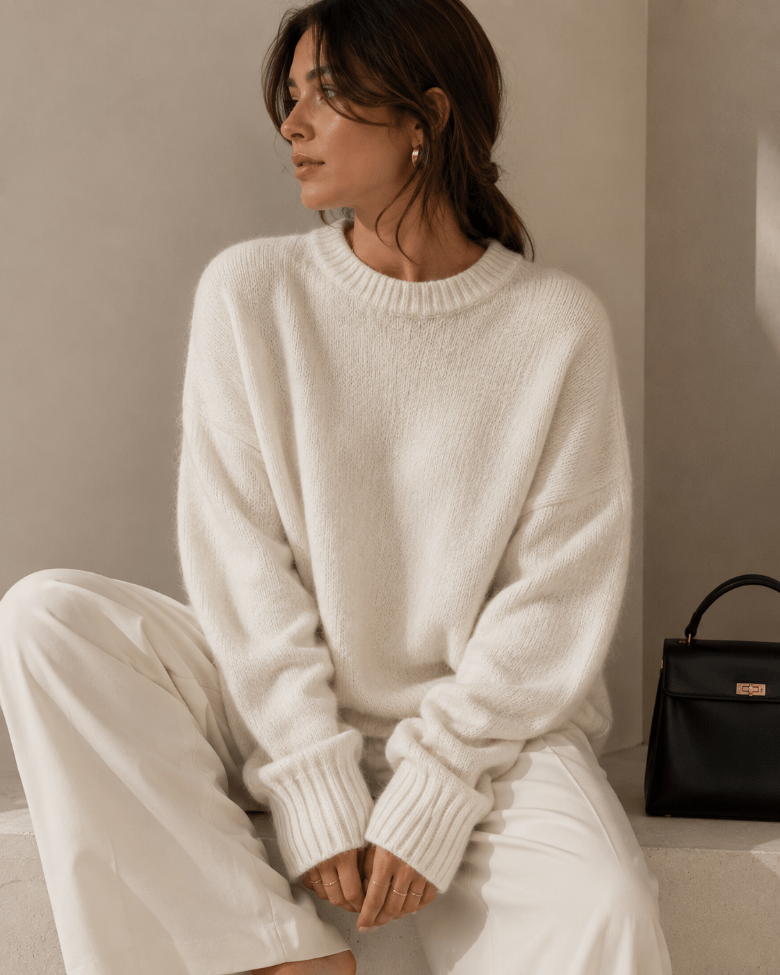 Women's Cashmere Sweater – Oversized Crew Neck for Autumn/Winter Comfort - We are MFEO
