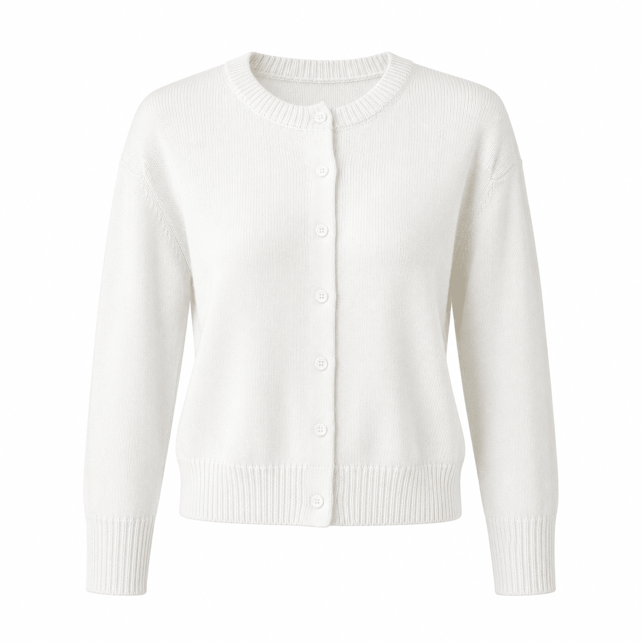 Women's Cropped Cardigan – Button - Up Knit with Ribbed Trim - We are MFEO