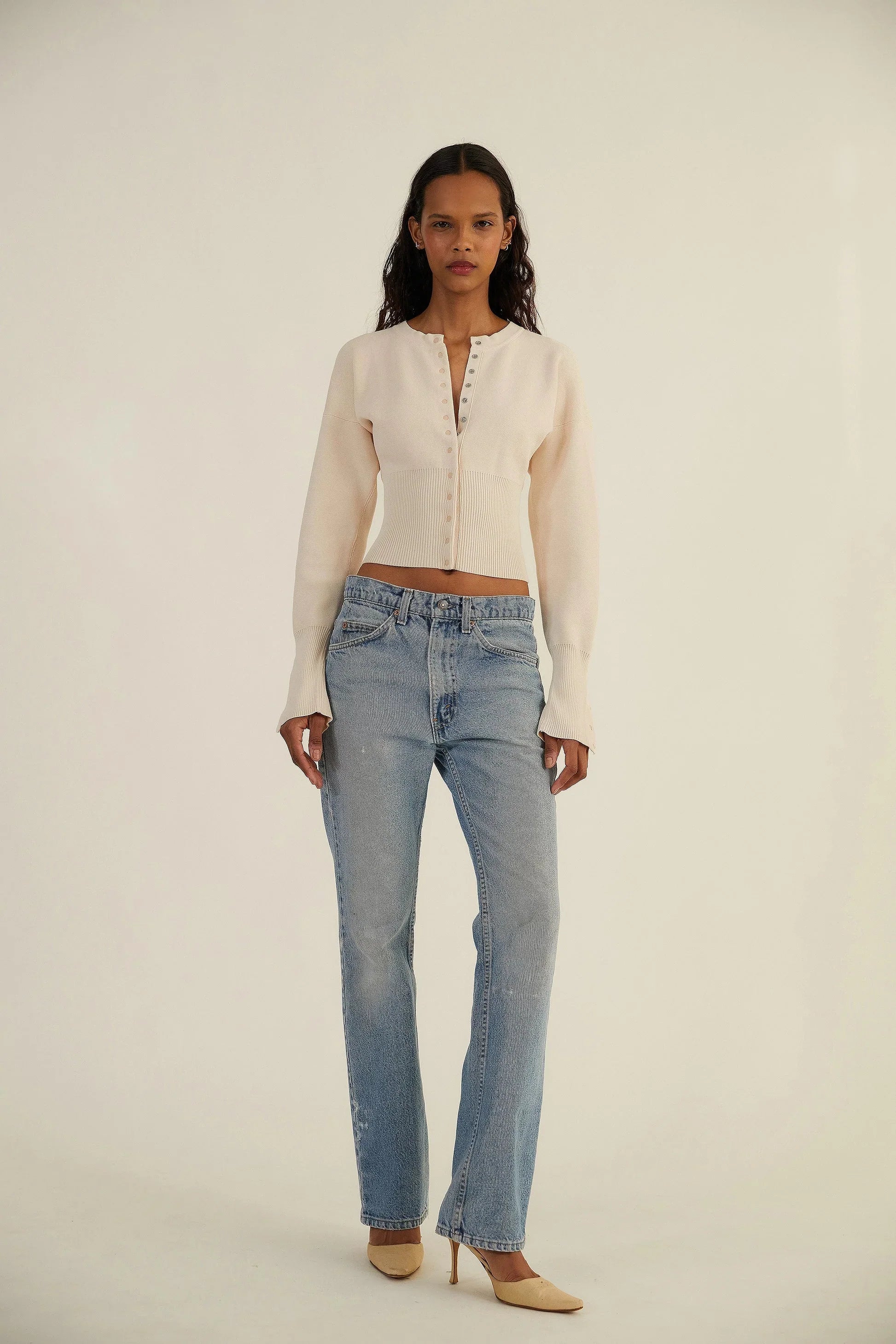 Women's Cropped Cardigan – Fitted Knit with Button Closure - We are MFEO