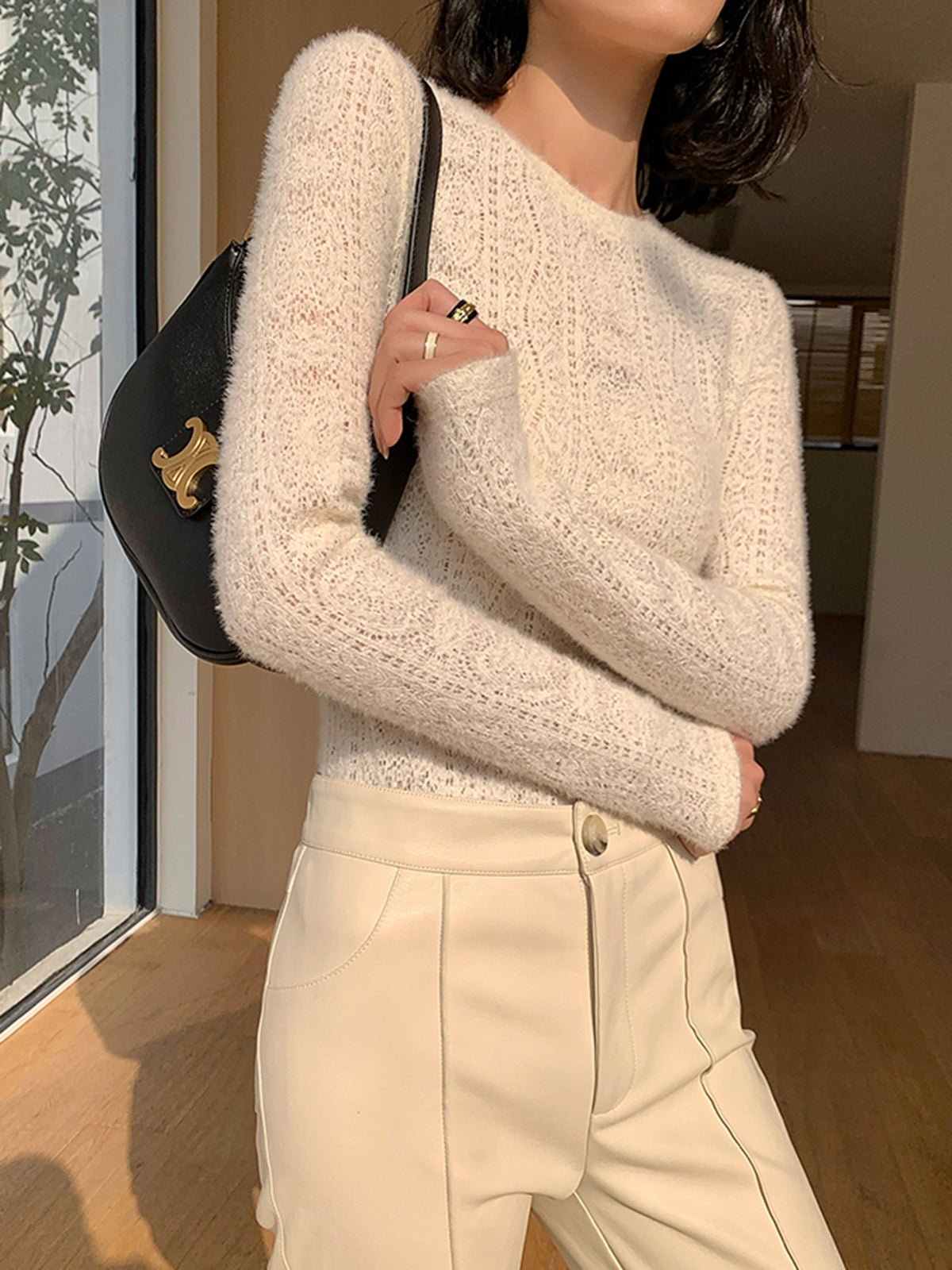 Women's Floral Long Sleeve Top – Comfortable Crew Neck with Slight Stretch for Versatile Styling - We are MFEO