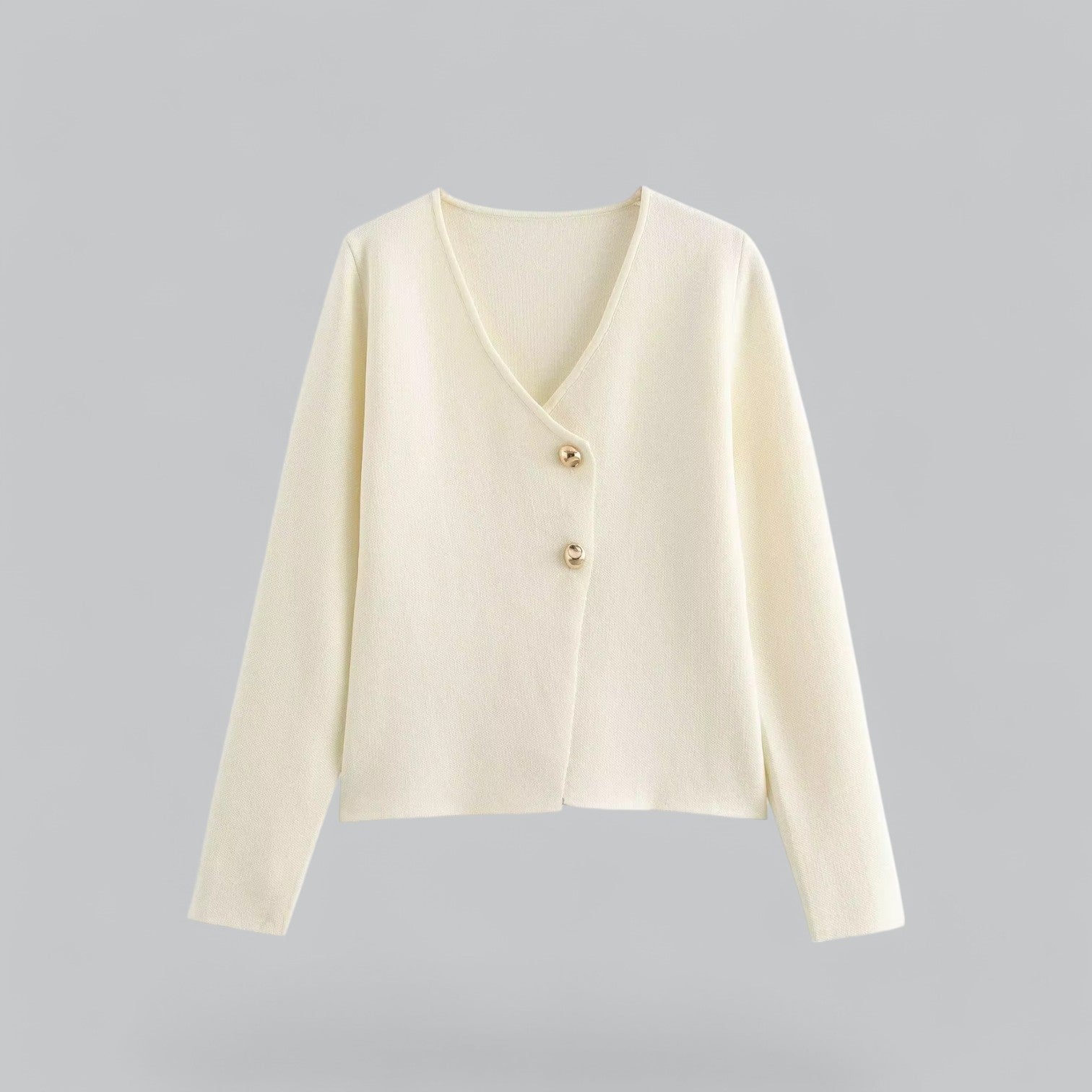 Women's Knitted Cardigan – Vintage Deep V - Neck with Double - Button Closure - We are MFEO