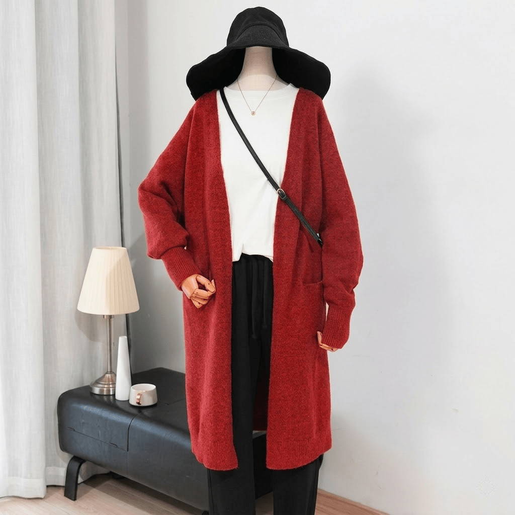 Women's Long Cardigan – Open Front with Pockets, Casual or Smart Casual Wear - We are MFEO