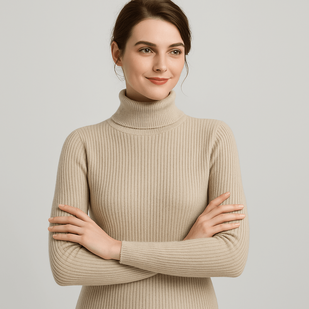 Women's Ribbed Turtleneck Sweater – Slim Fit for Autumn and Winter - We are MFEO