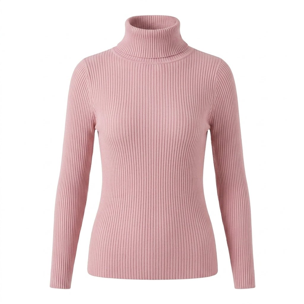 Women's Ribbed Turtleneck Sweater – Slim Fit for Autumn and Winter - We are MFEO