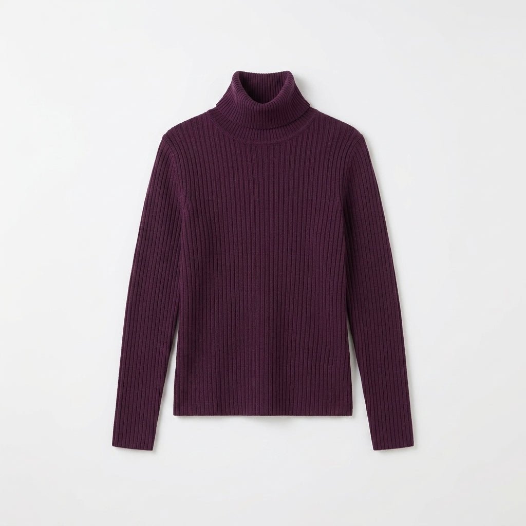Women's Ribbed Turtleneck Sweater – Slim Fit for Autumn and Winter - We are MFEO