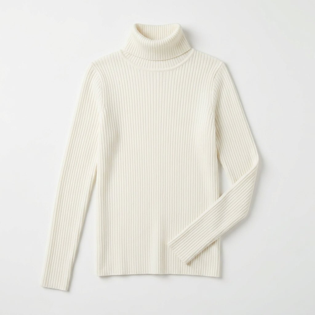 Women's Ribbed Turtleneck Sweater – Slim Fit for Autumn and Winter - We are MFEO