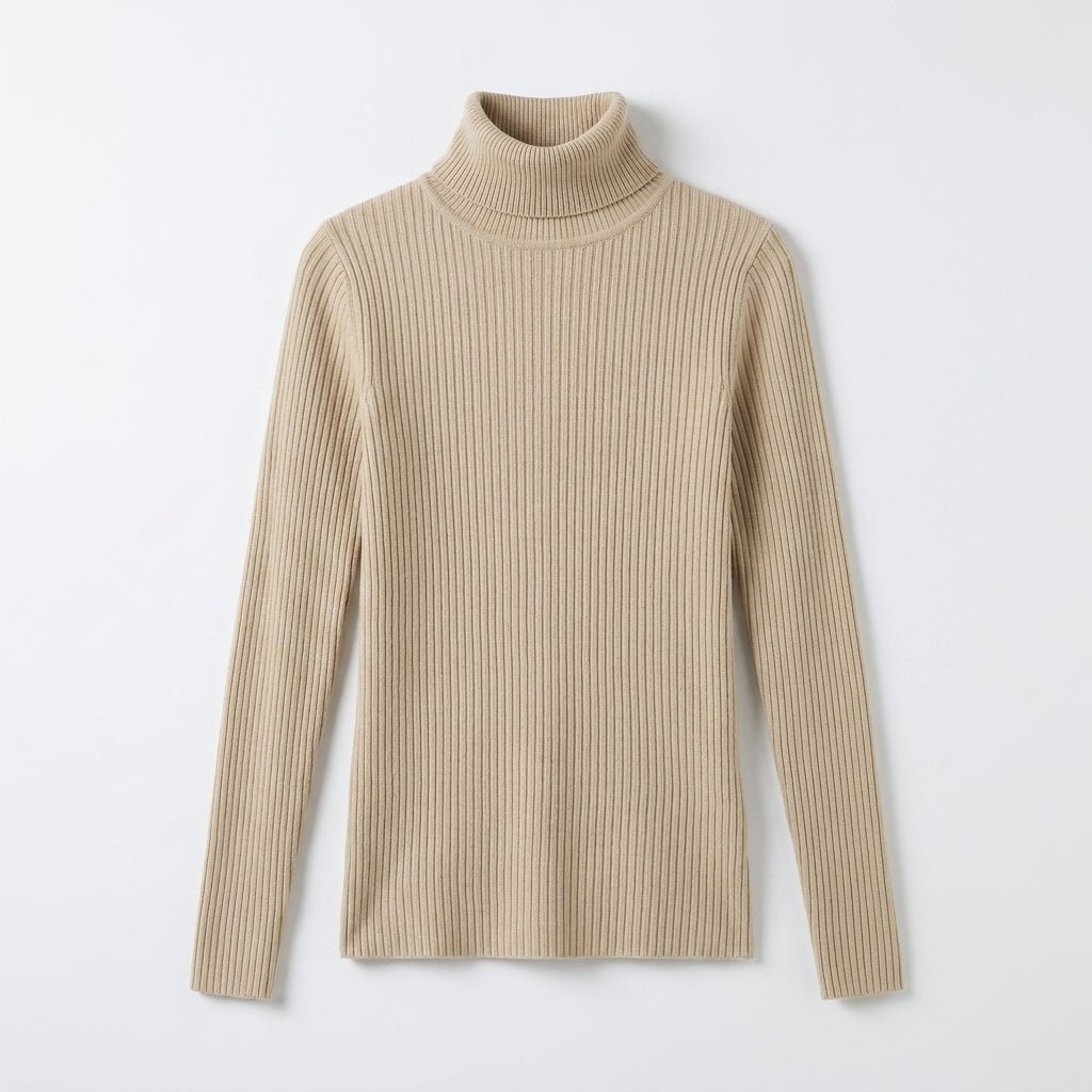 Women's Ribbed Turtleneck Sweater – Slim Fit for Autumn and Winter - We are MFEO