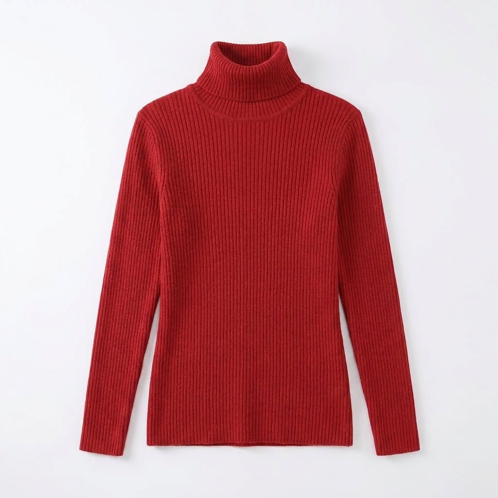 Women's Ribbed Turtleneck Sweater – Slim Fit for Autumn and Winter - We are MFEO