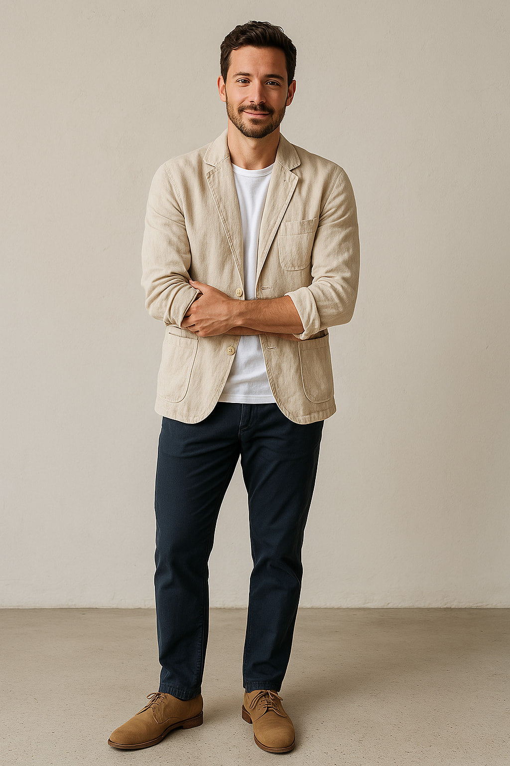 Men's Casual Blazer Jacket – Lightweight Linen Blend, Unstructured Fit for Smart-Casual Wear 1