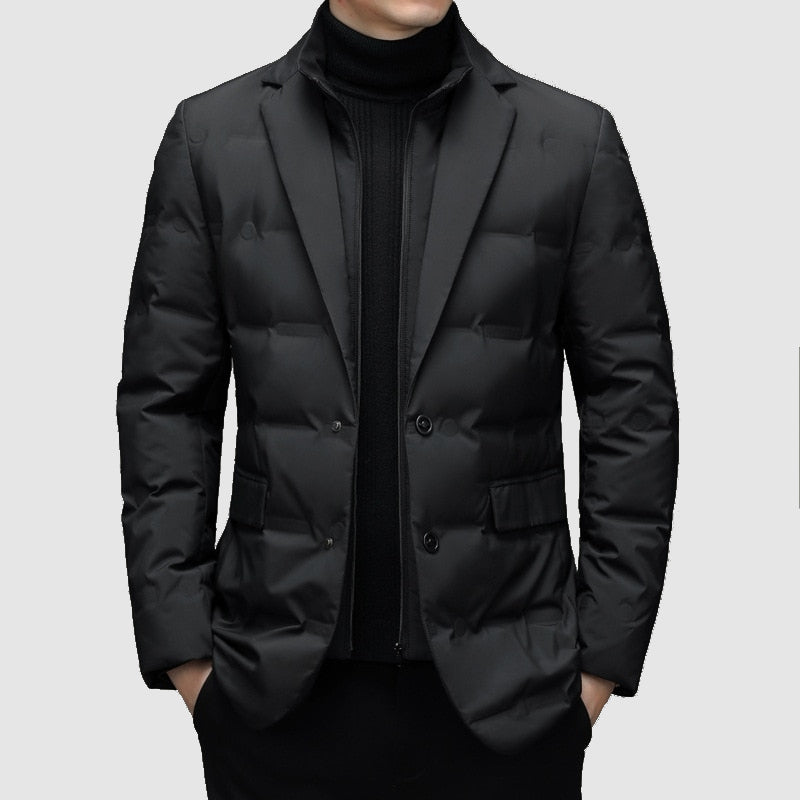 Men's Padded Jacket for Winter – Tailored Smart Casual Outerwear with Notch Lapels 0