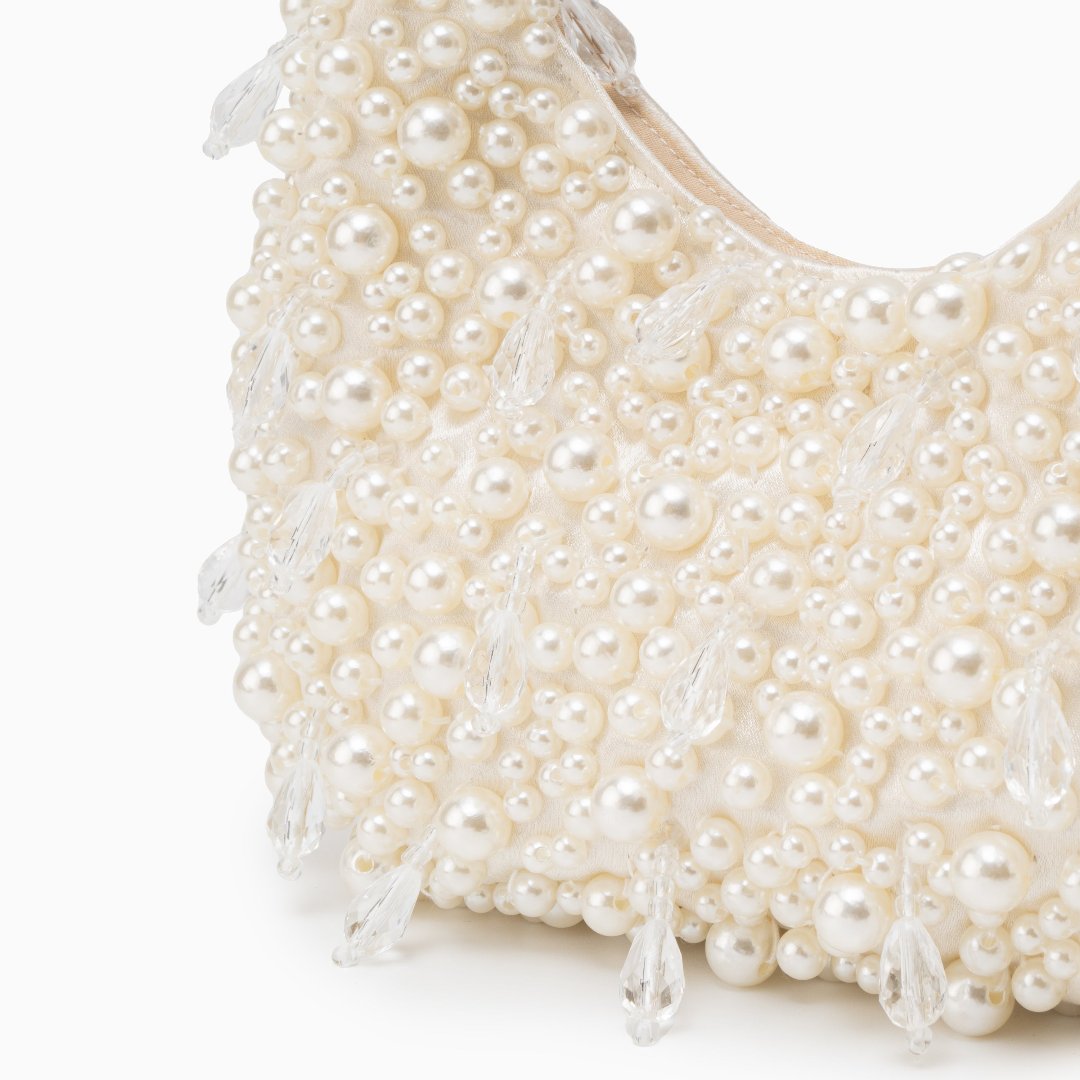 Mini Pearl Beaded Handbag – Structured Evening Bag for Formal Events 1