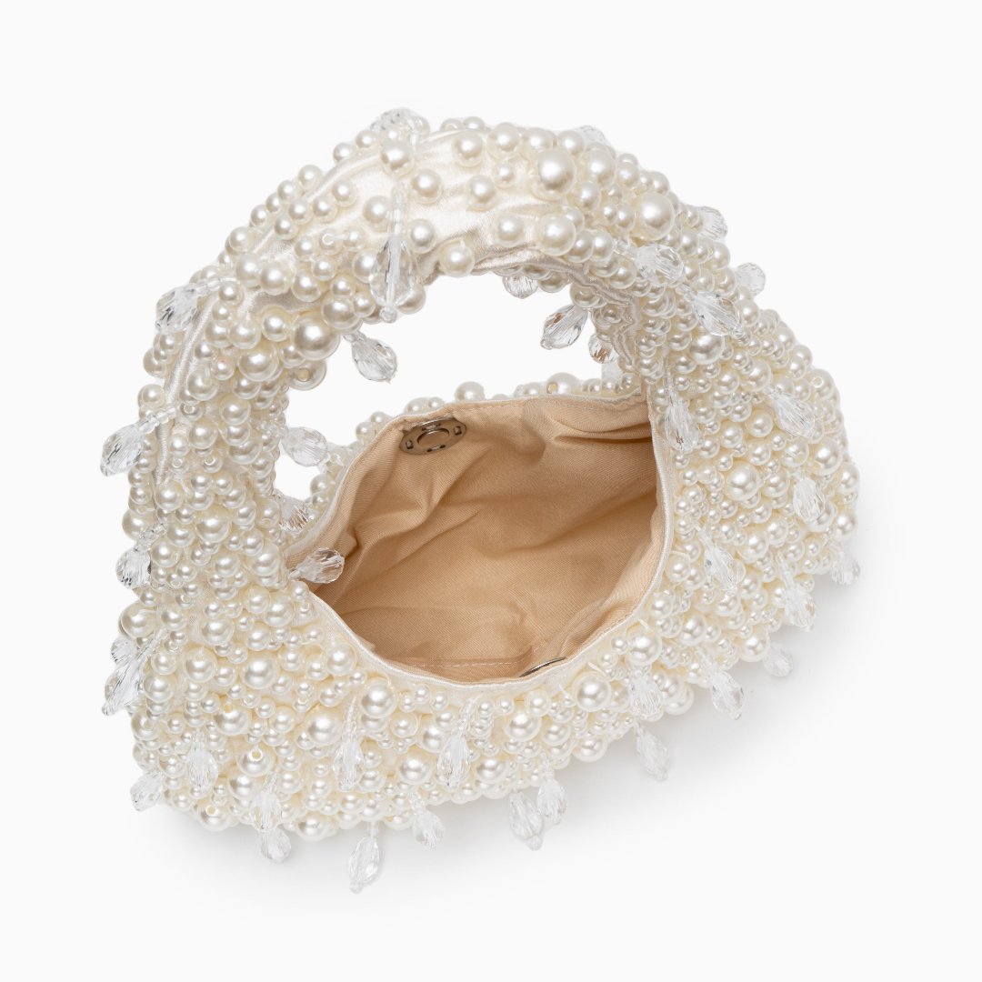 Mini Pearl Beaded Handbag – Structured Evening Bag for Formal Events 2