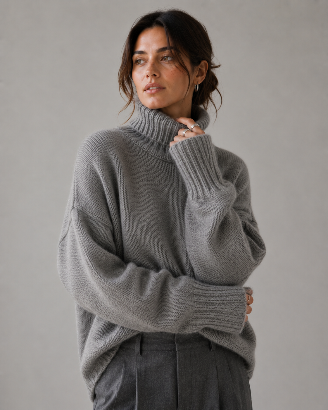 Oversized Turtleneck Sweater – 100% Cashmere for Autumn and Winter 1