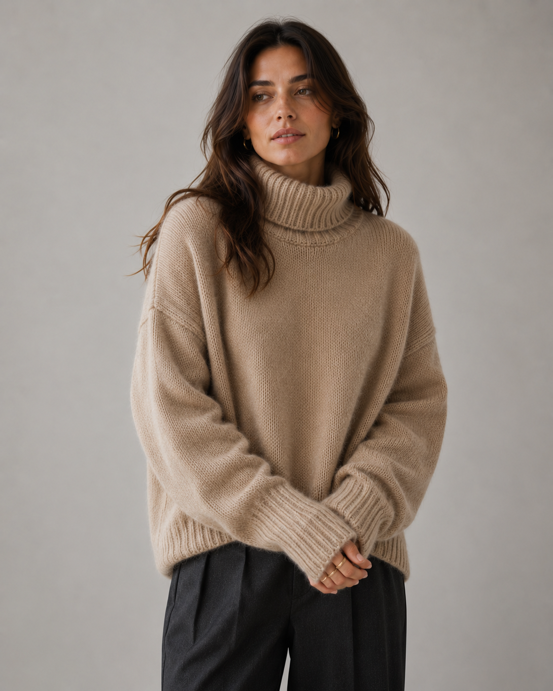 Oversized Turtleneck Sweater – 100% Cashmere for Autumn and Winter 6