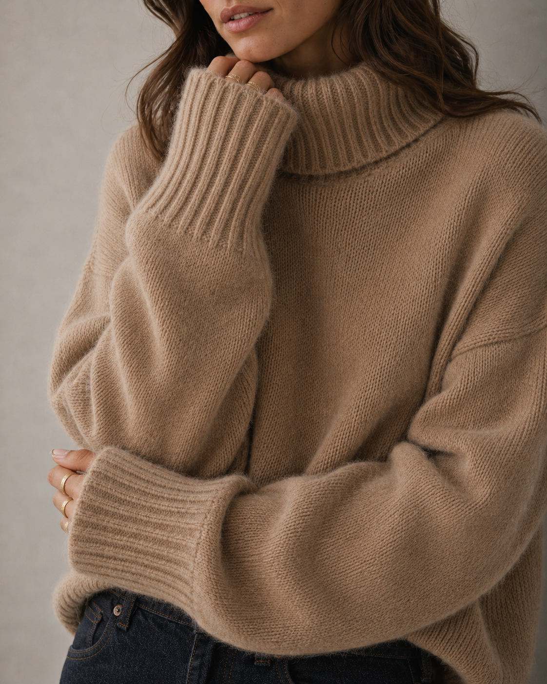 Oversized Turtleneck Sweater – 100% Cashmere for Autumn and Winter 7