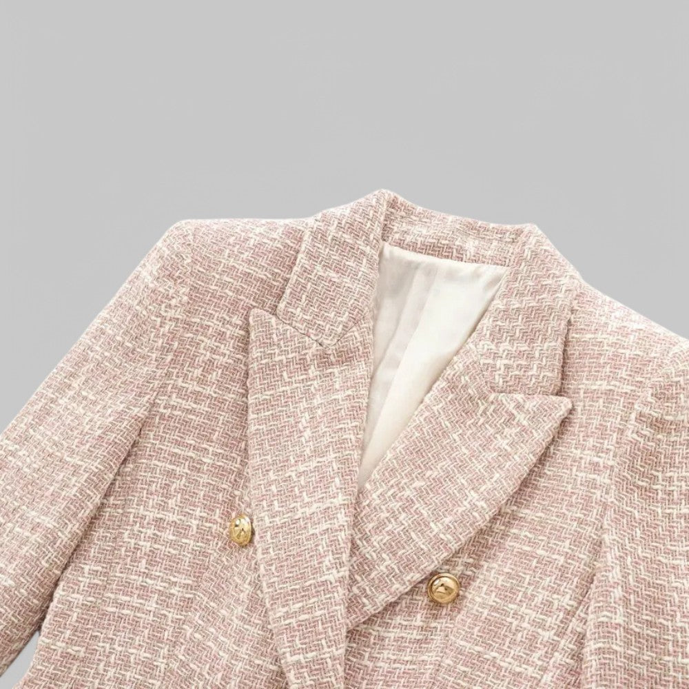 Women's Double-Breasted Blazer – Tailored Tweed for Business Casual and Day Events 2