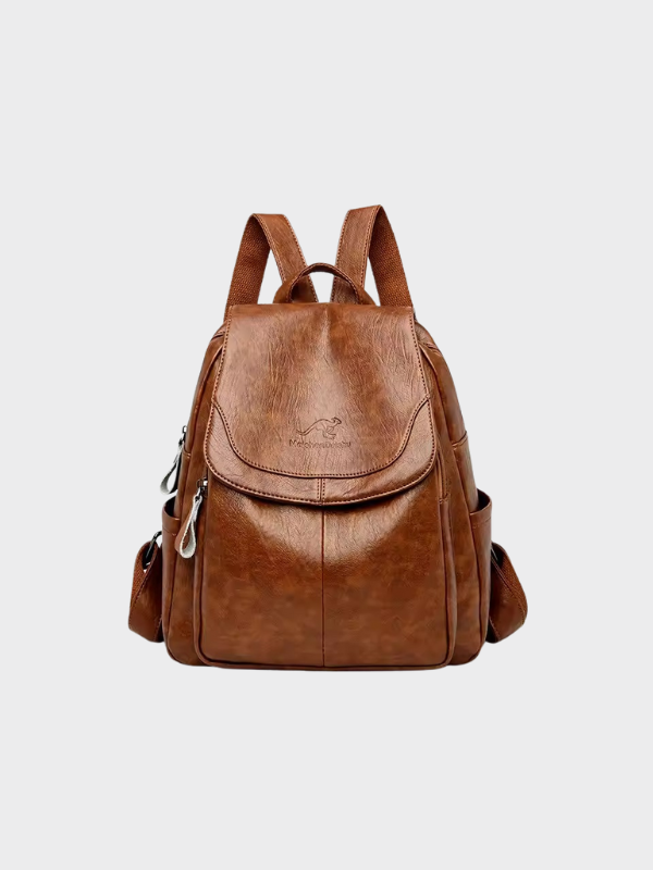 Women's Leather Backpack for Work – Structured Everyday Knapsack with Adjustable Straps 0