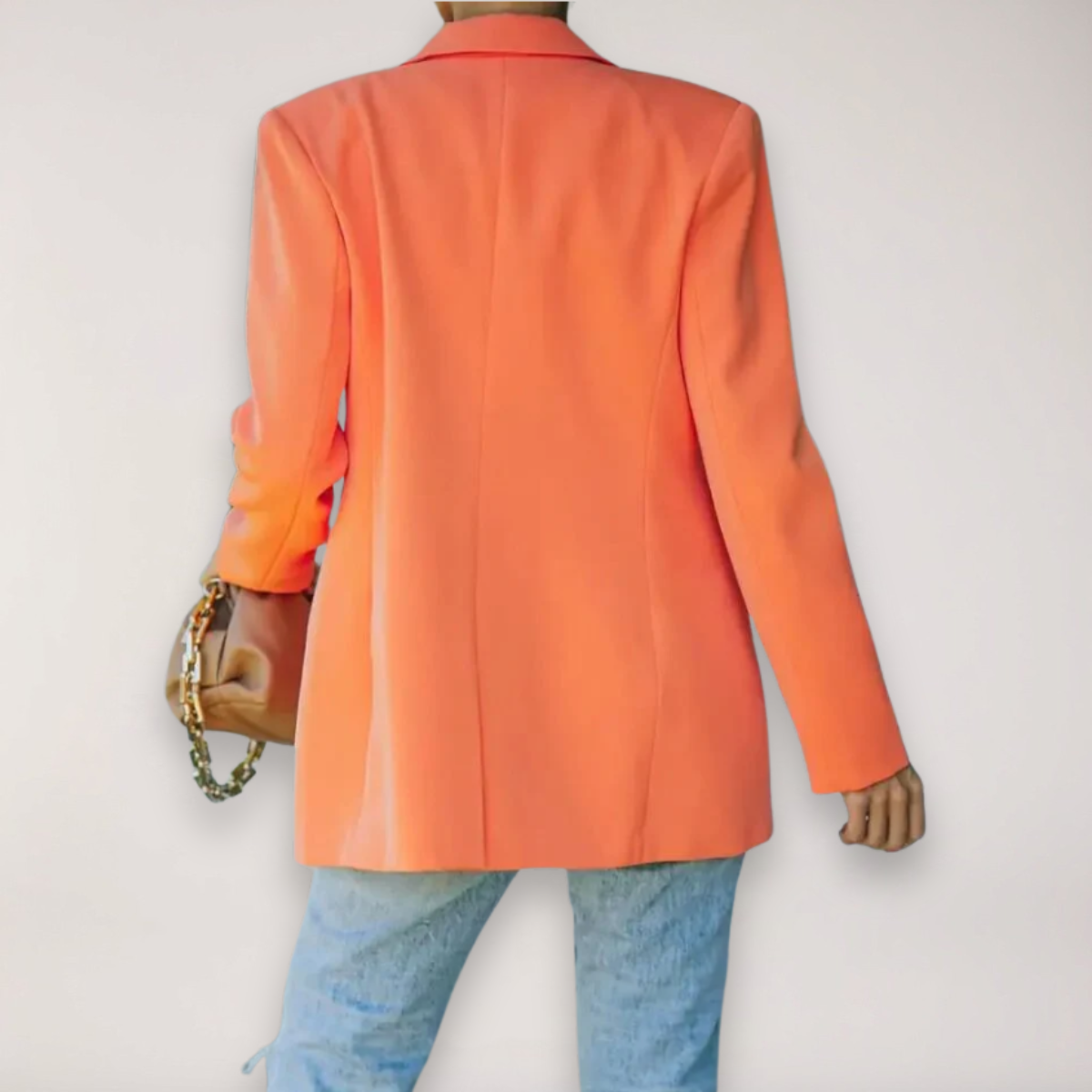 Women's Oversized Blazer – Single-Breasted Notched Lapel Jacket for Versatile Styling 1