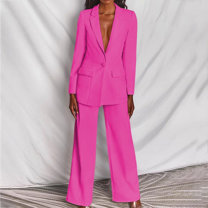 Women's Suit Blazer and Trousers Set – Tailored Fit for Business and Evening Wear 12